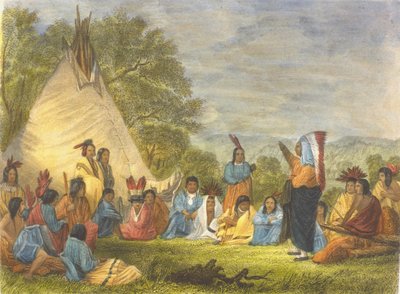 Indianer im Rat, 1853 von Captain Seth Eastman